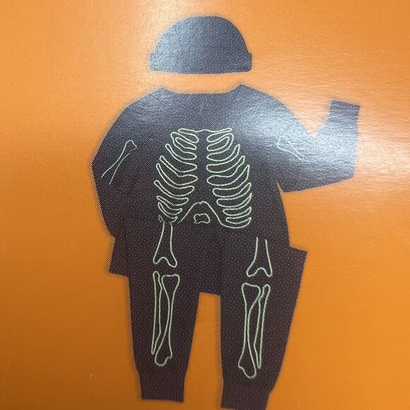 2 Toddler Skeleton Halloween Sleeper With Hat Glow In The Dark Bones - Picture 3 of 7